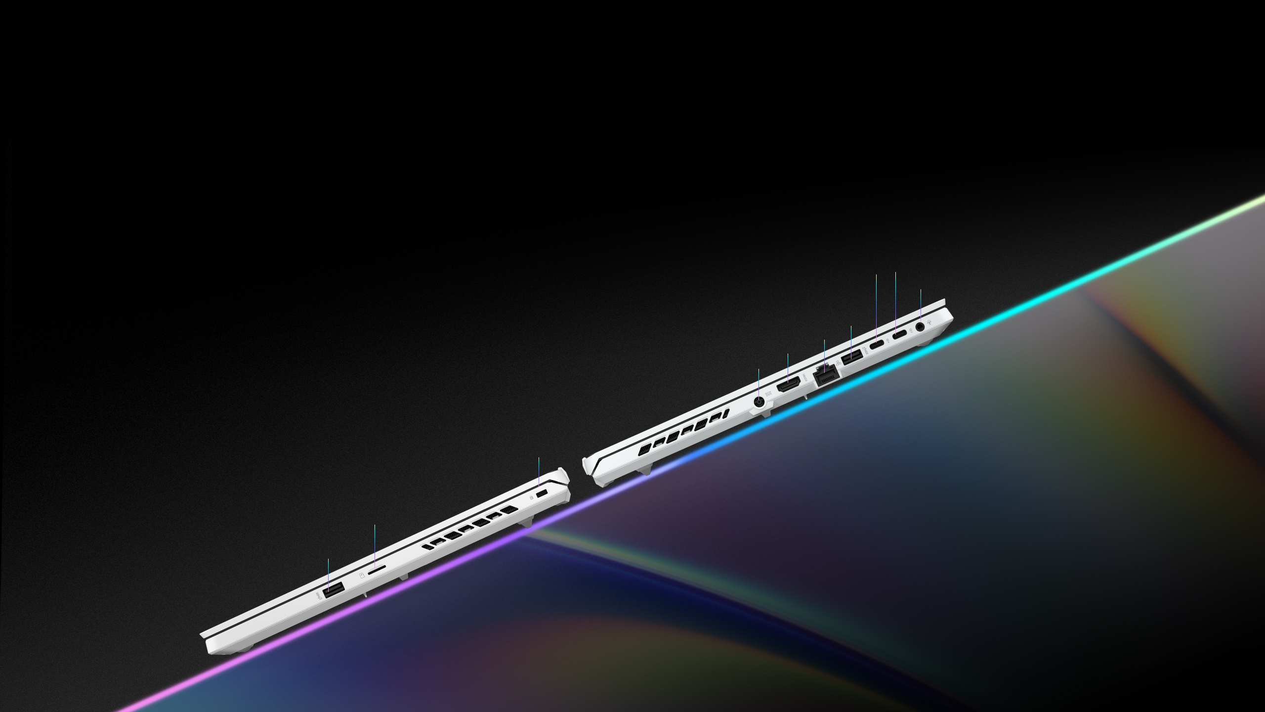 Image of Zephyrus G15 I/O ports from side view