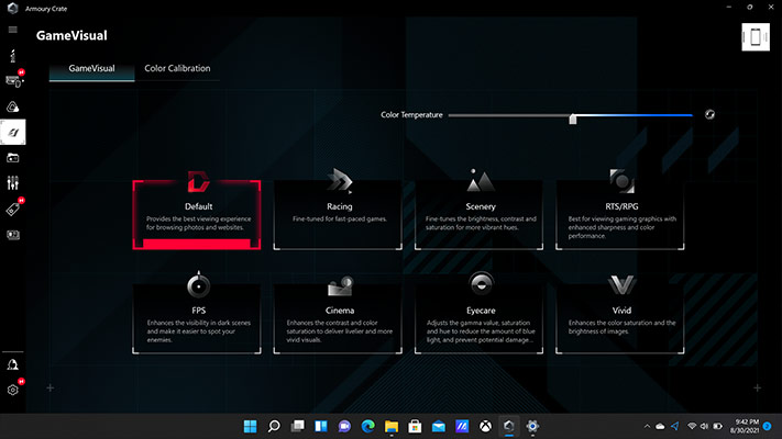 User Interface of Gamevisual